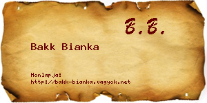 Bakk Bianka névjegykártya