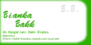 bianka bakk business card